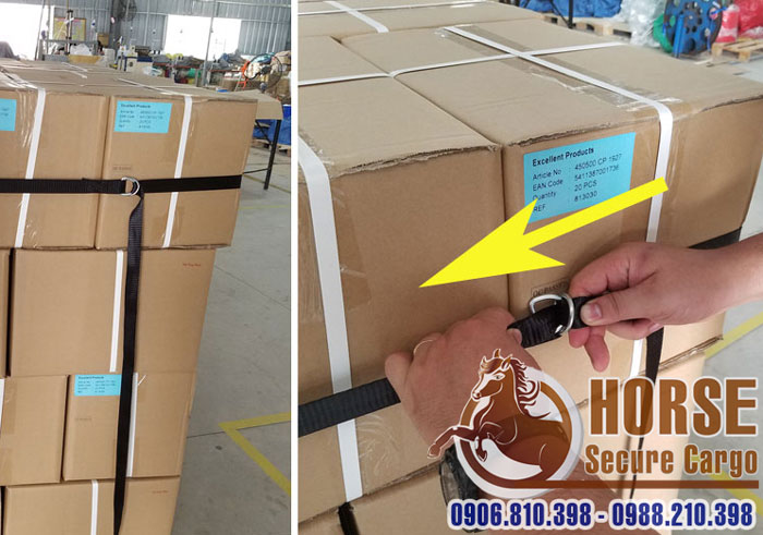 Dây ràng pallet khóa ring xiết bản 38x5m cam Dây ràng pallet khóa ring xiết bản 38x5m cam