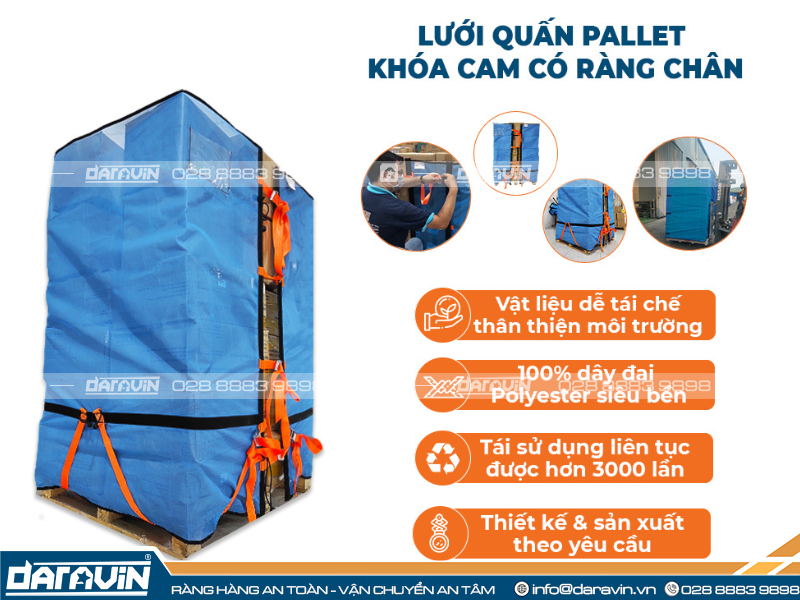 Cấu tạo của lưới quấn pallet có ràng chân Cấu tạo của lưới quấn pallet có ràng chân