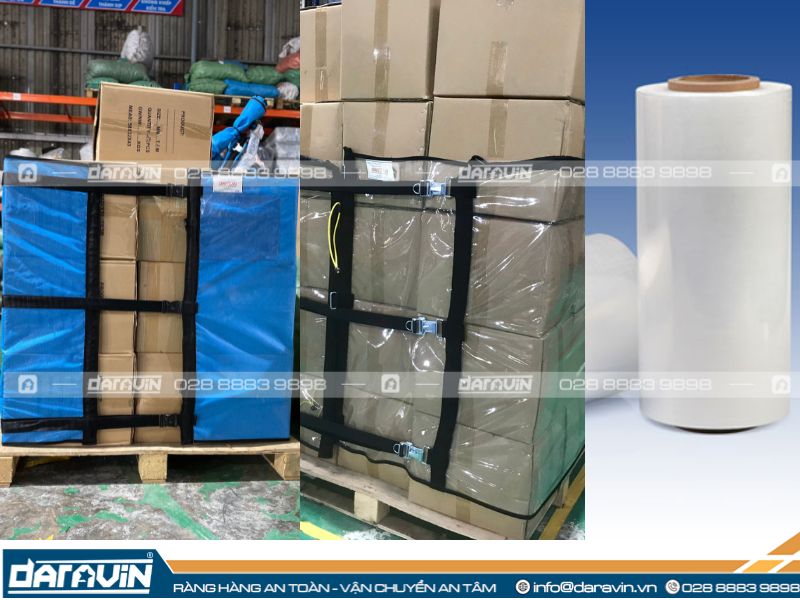 So sánh lưới quấn pallet khóa cài bấm với các loại màng quấn khác