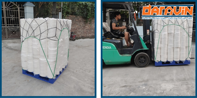 Thành công áp dụng giái pháp lưới thun ràng pallet cho công ty sản xuất bao bì xốp Thành công áp dụng giái pháp lưới thun ràng pallet cho công ty sản xuất bao bì xốp