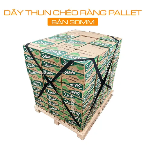 Dây Thun Chéo Ràng Hàng Trên Pallet Bản 30mm