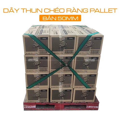 Dây Thun Chéo Ràng Hàng Trên Pallet Bản 50mm