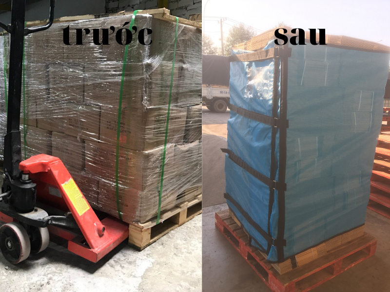 trước và sau khi sử dụng lưới quấn pallet tái sử dụng trước và sau khi sử dụng lưới quấn pallet tái sử dụng