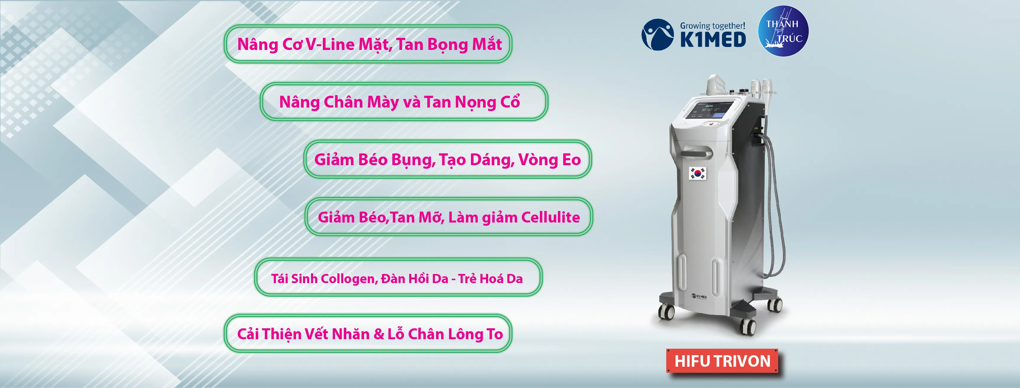 Máy Hifu Trivon Nâng Cơ Giảm Béo Không Phẩu Thuật