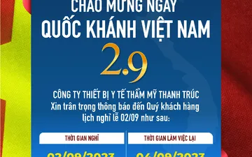 Thanh Trúc Med xin trân trọng thông báo đến Quý khách hàng lịch nghỉ lễ 02/09/2023
