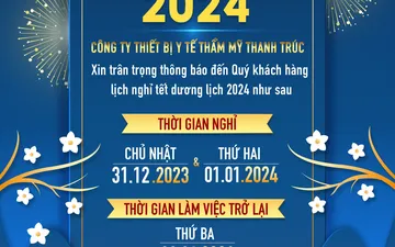 Thông báo lịch nghỉ tết dương lịch 2024