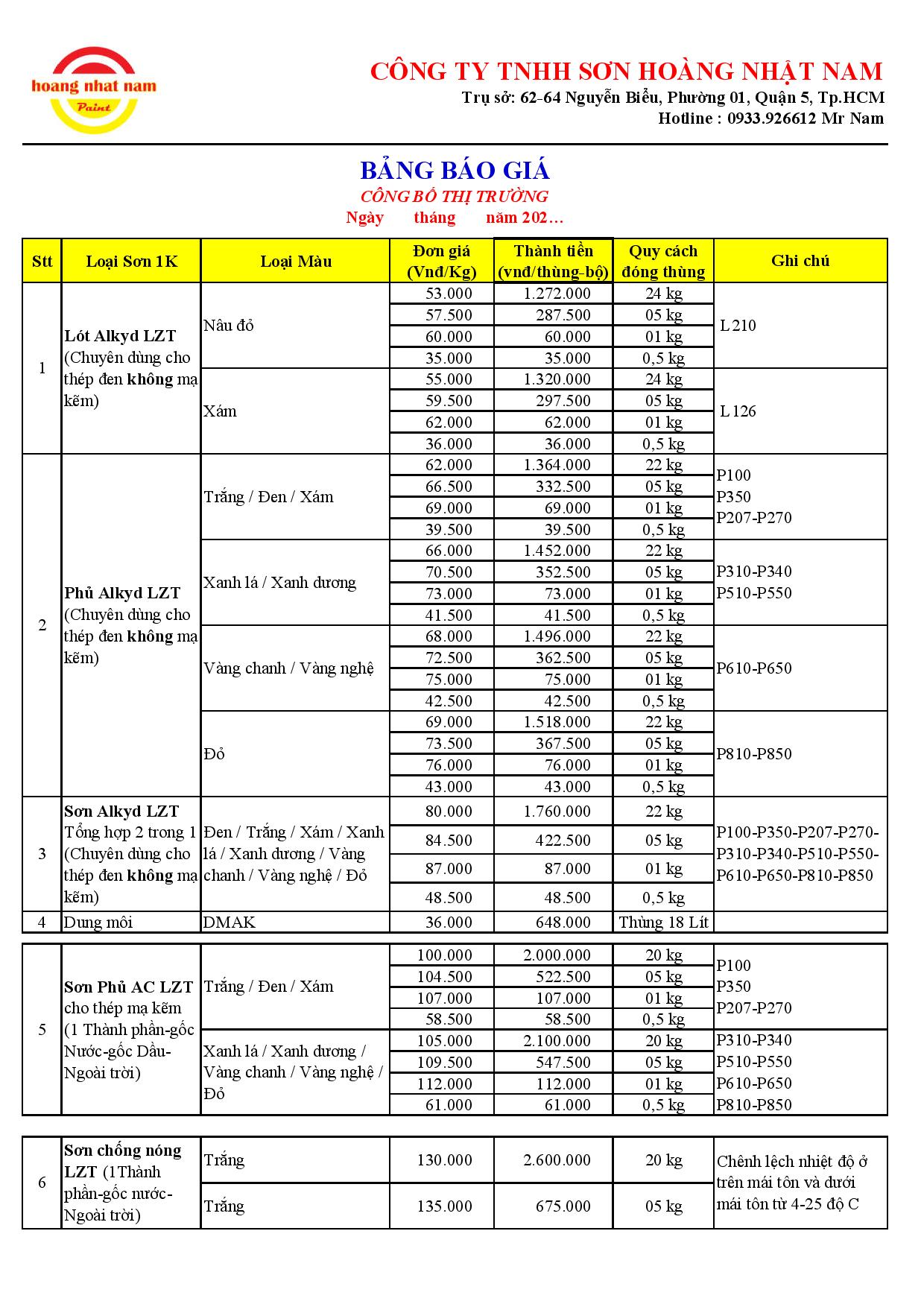 Báo giá sơn lazenta  Báo giá sơn lazenta
