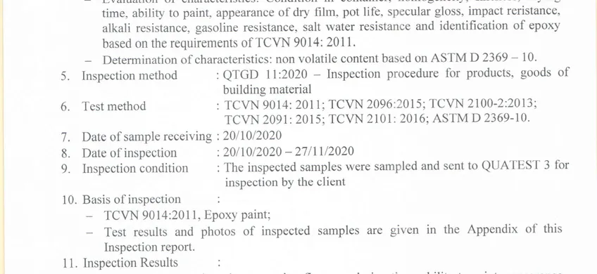 Giấy kiểm định sơn phủ Epoxy 3P(3P-EPP)