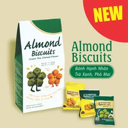Bánh Hạnh Nhân Trà Xanh, Phô Mai - Hộp giấy 80g 