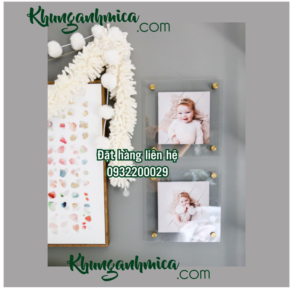 Poster treo tường với chốt inox