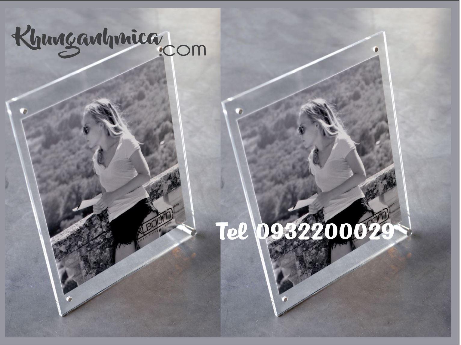 Khung mica để ảnh ở bàn