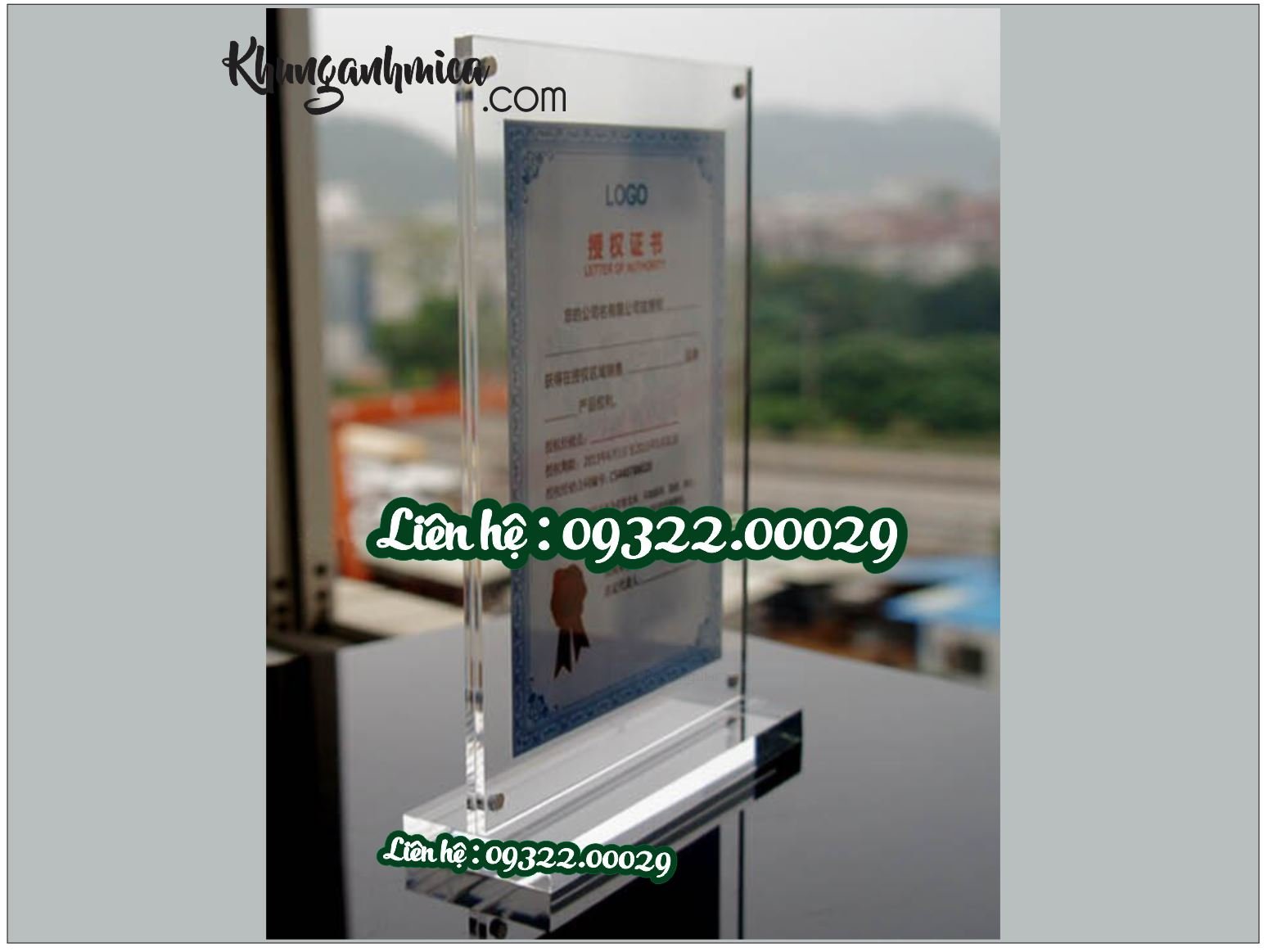 Khung mica để chứng chỉ
