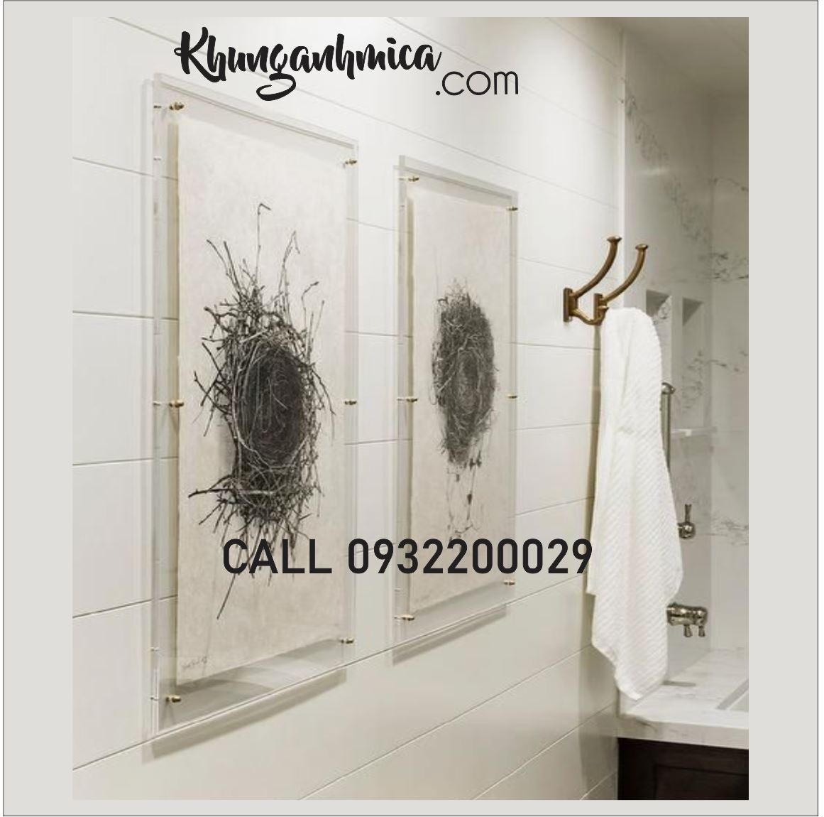 Khung ảnh treo tường dùng chốt inox to hay nhỏ