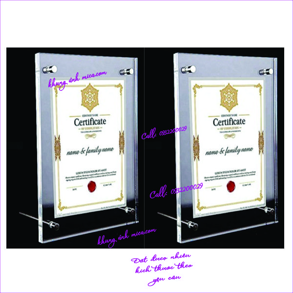 Khung mica được cắt theo khổ ảnh