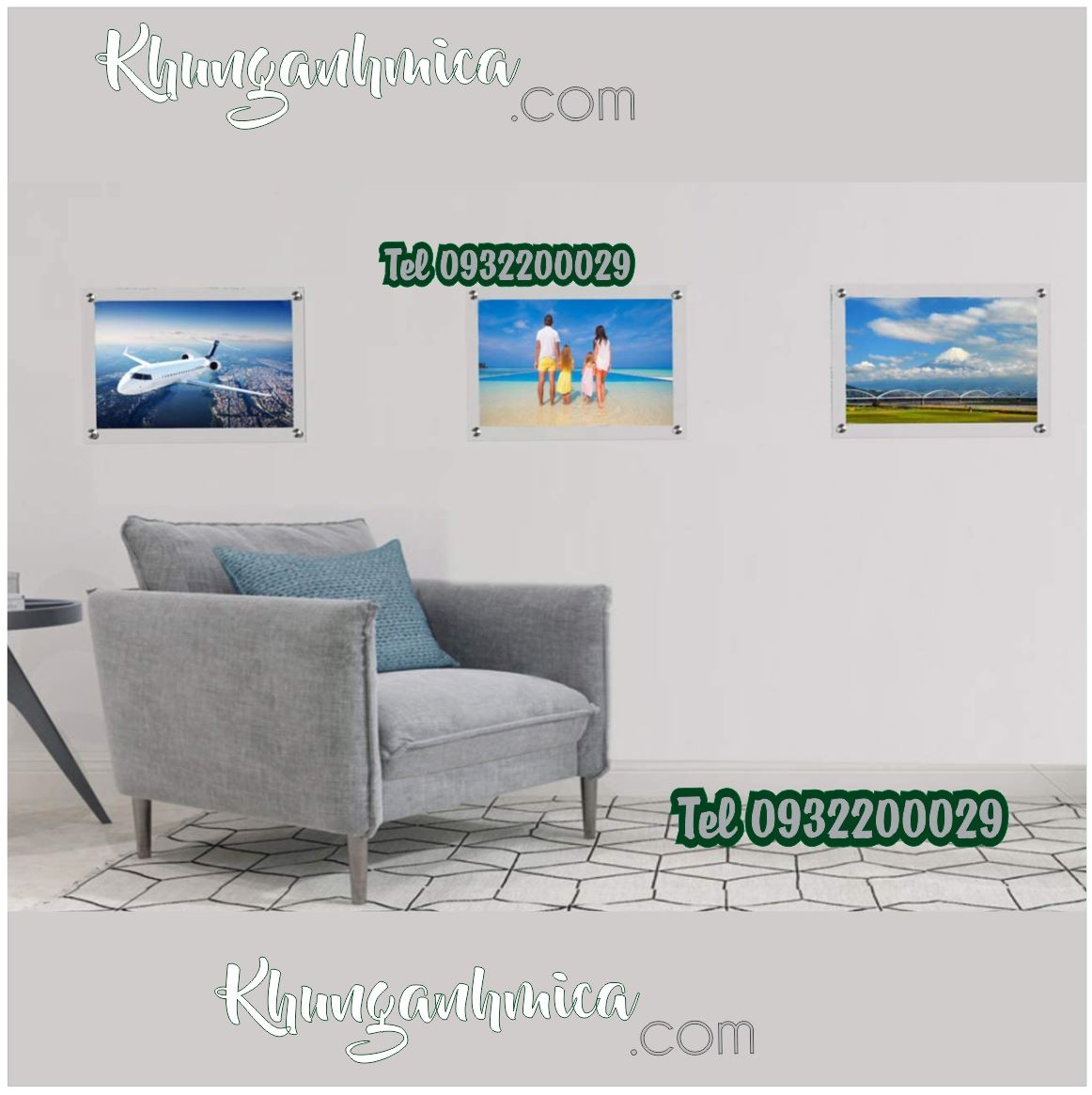 Khung mica treo tường có các kích thước khác nhau