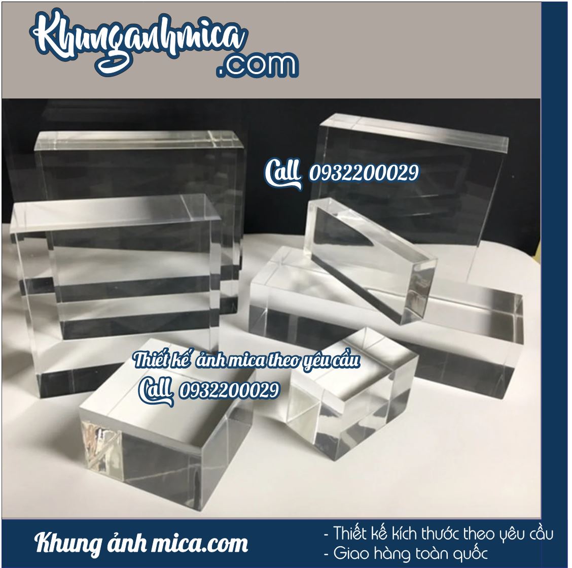 Khung để bàn bằng mica trong suốt