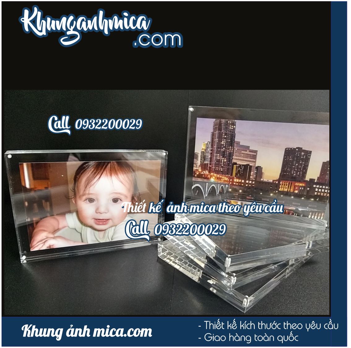 Khung để bàn bằng mica trong suốt