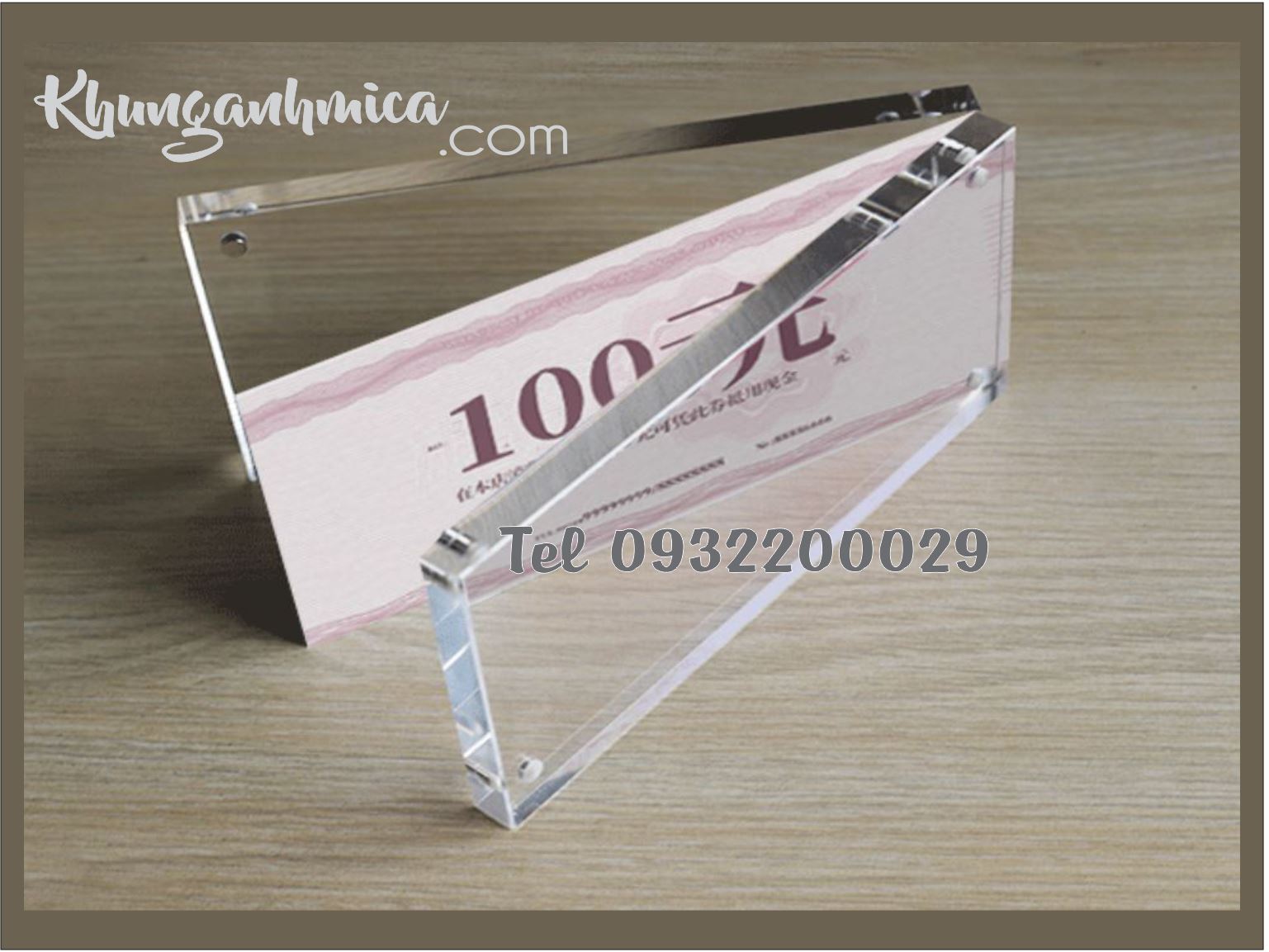 Khung mica - kệ trưng bày tiền