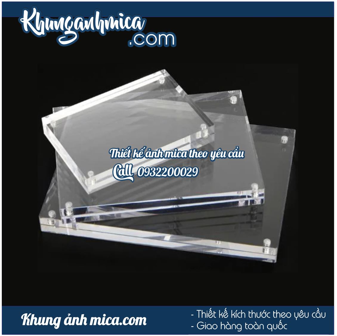 Khung ảnh để bàn chân mica đế rời hoặc liền