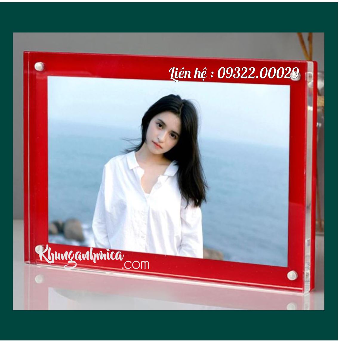 Khung ảnh mica để bàn màu đỏ Khung ảnh mica để bàn màu đỏ