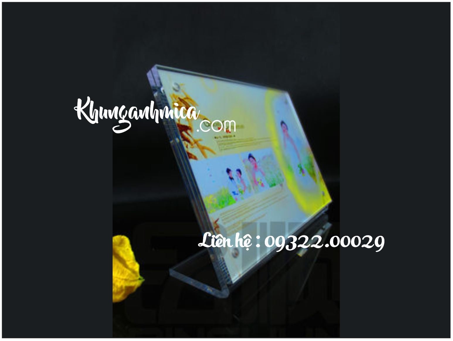 Khung mica chữ L nên uốn cong hay dùng vít dài