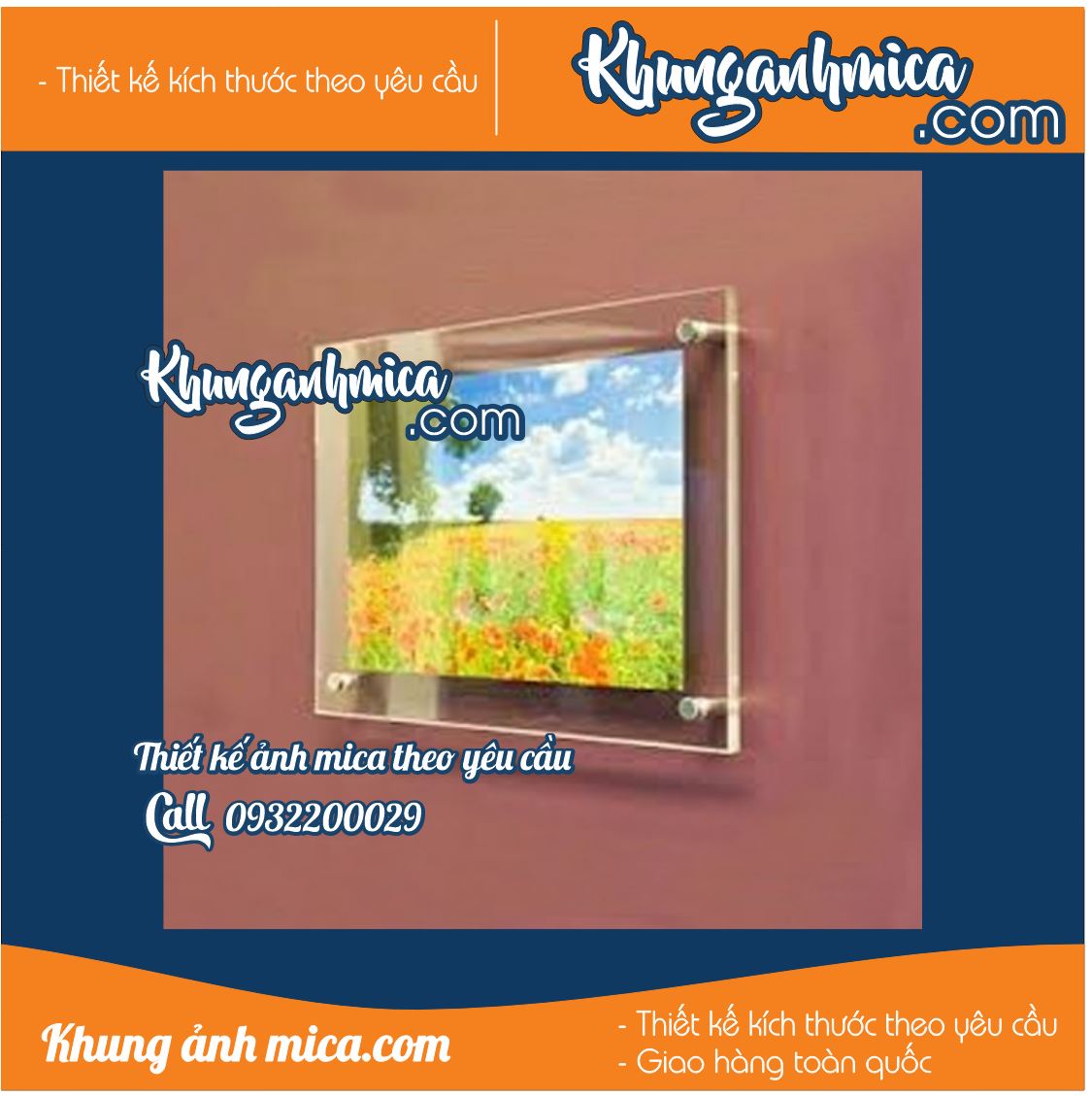 Khung tranh ảnh treo tường với chất liệu mica