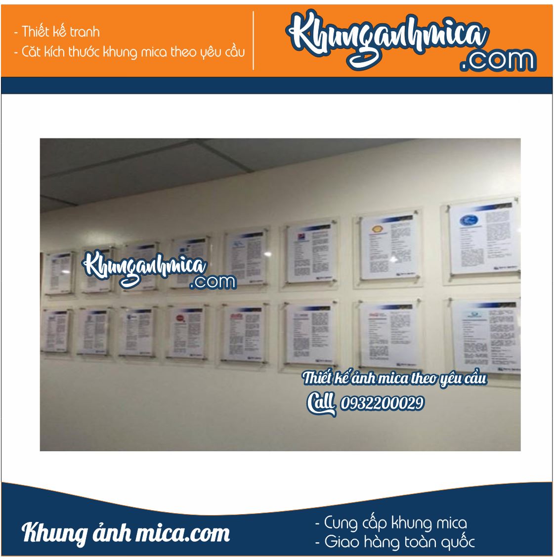 Khung chứng chỉ dùng treo trong spa