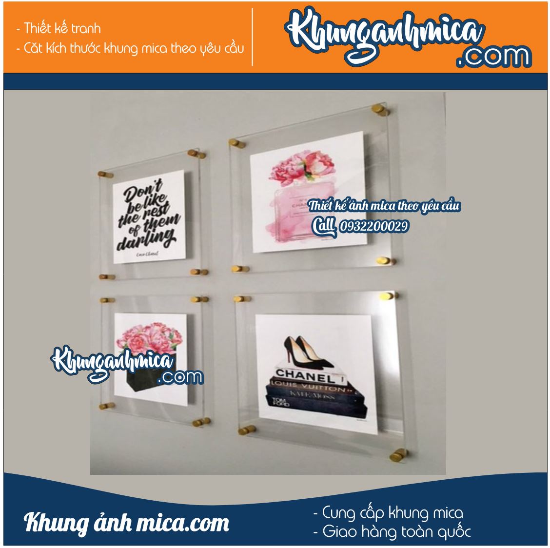 Khung treo tường nên có mấy chốt inox