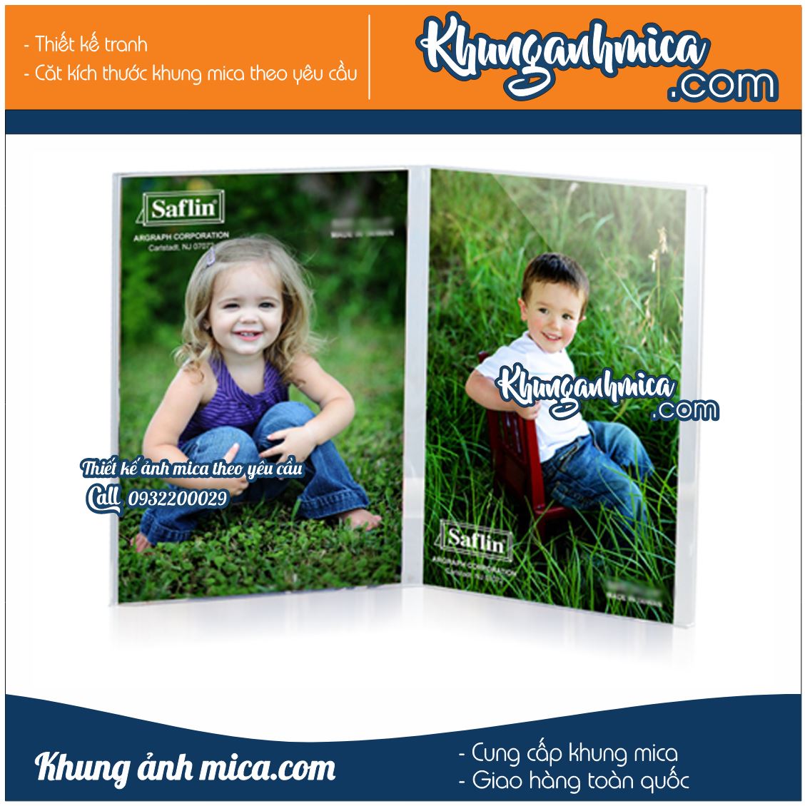 Khung mica in nội dung bằng in UV