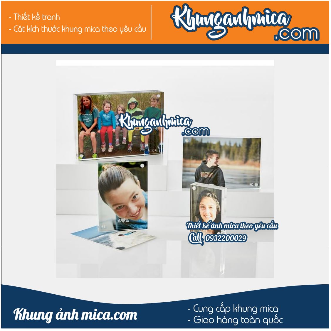 Làm mica gắn tường theo kích thước