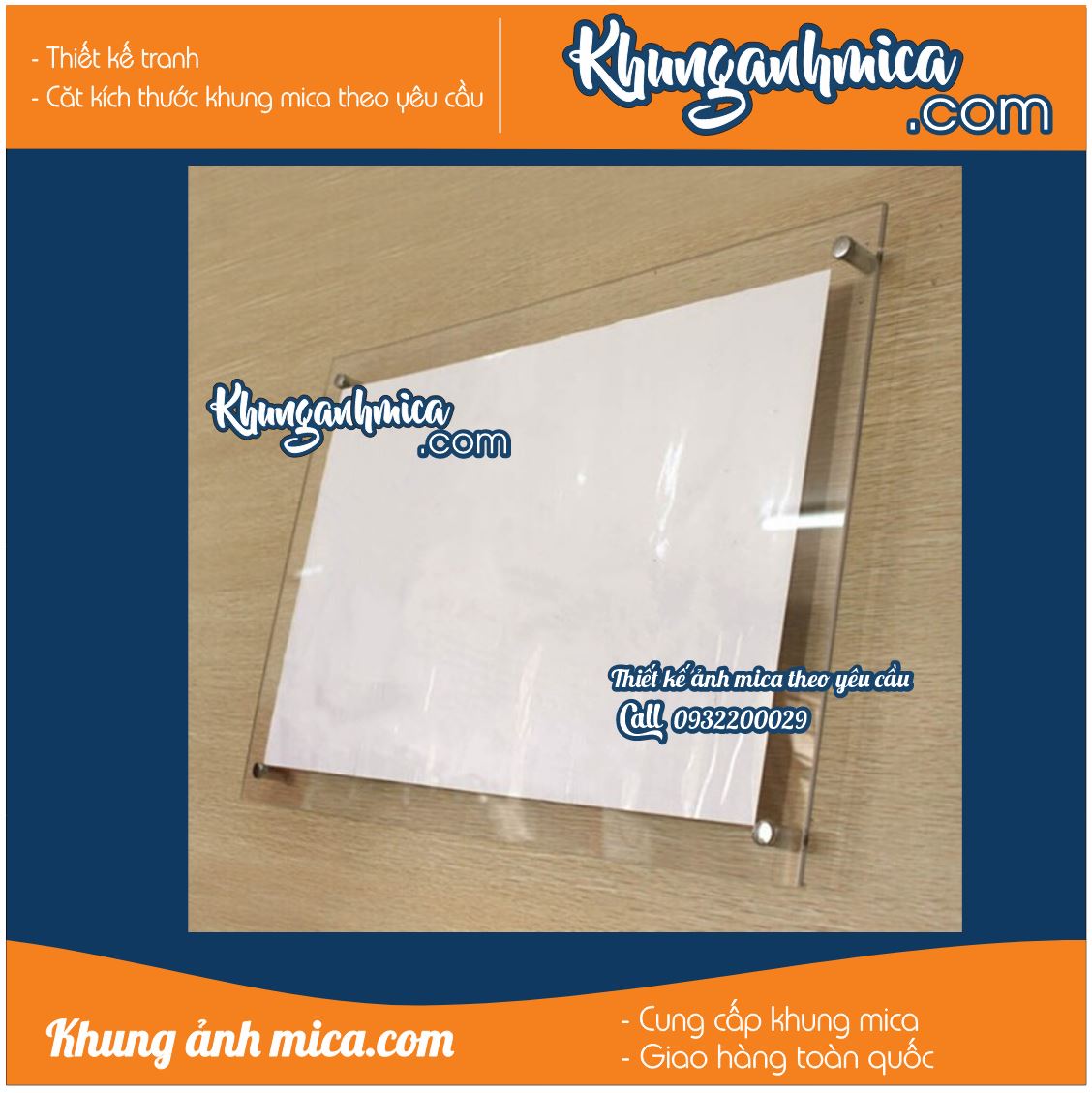 Khung poster in decal cố định