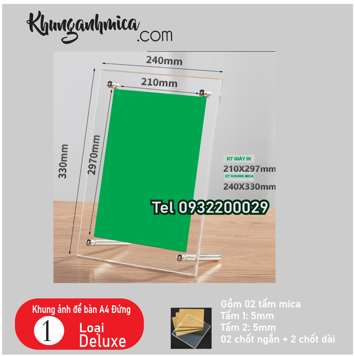 Khung để ảnh bằng chất liệu mica