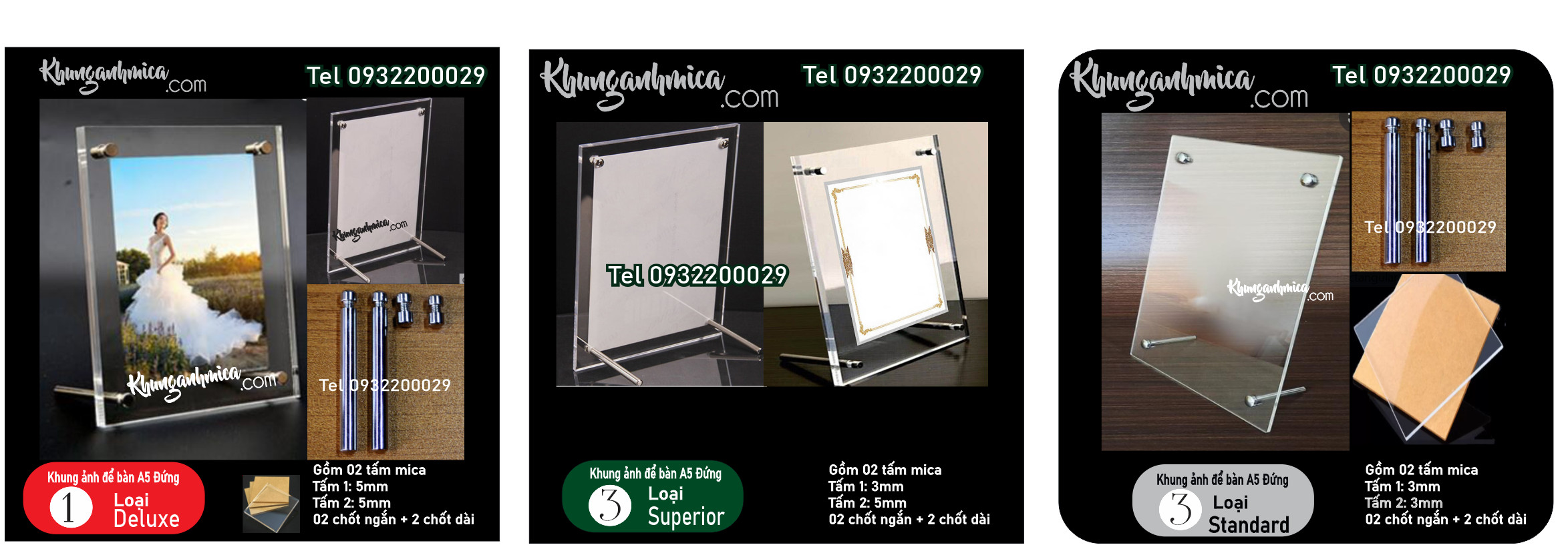 Khung để bàn có chân là 2 vít dài