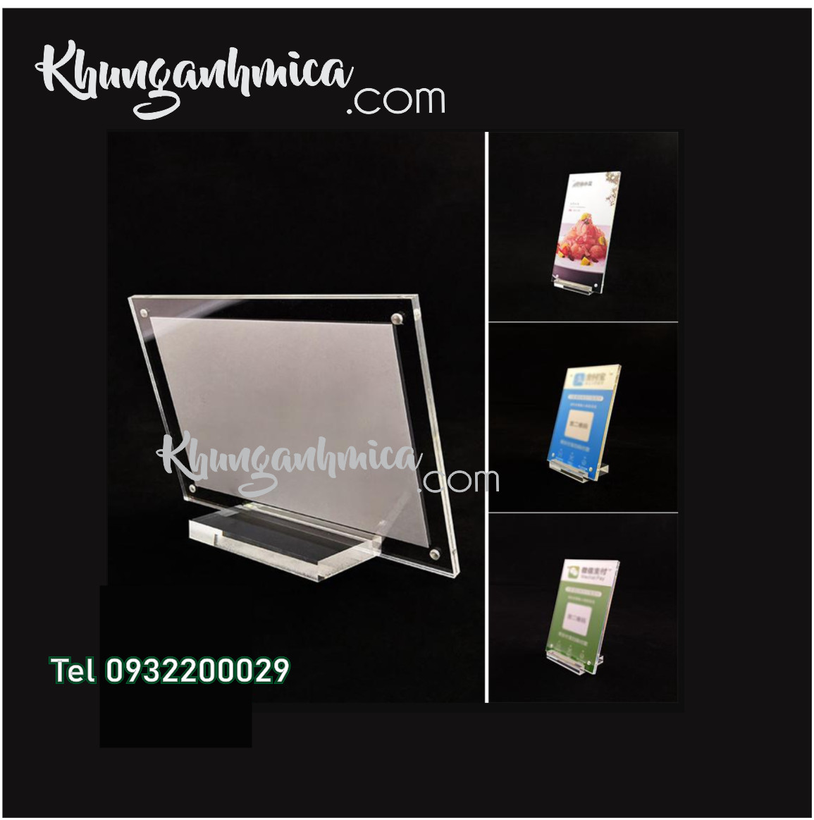 Khung mica để ảnh có sẵn không