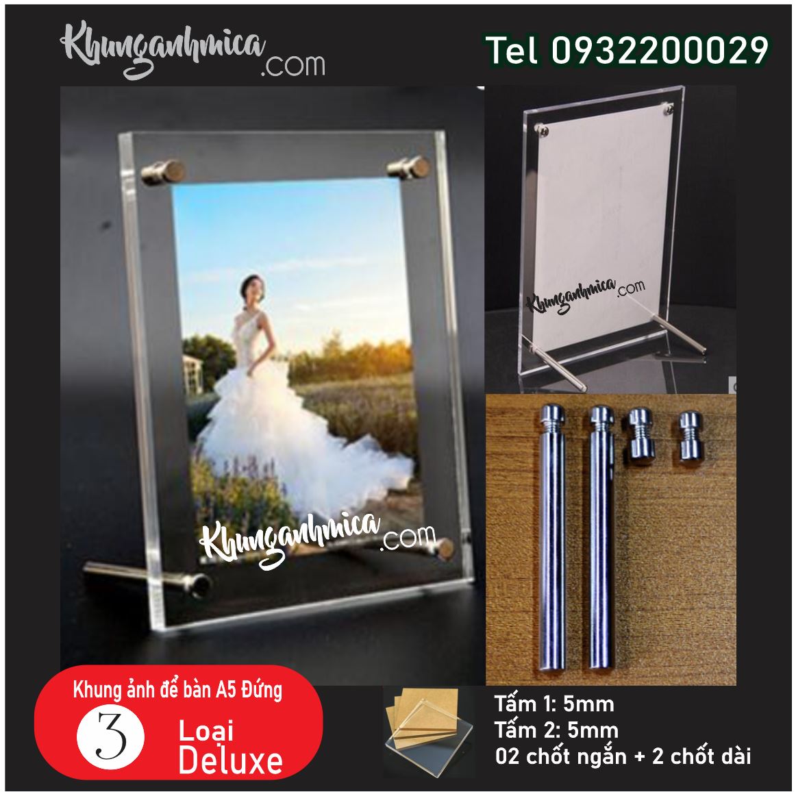 Khung để ảnh bằng chất liệu mica