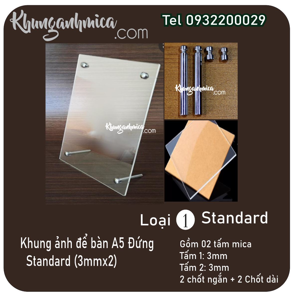 Khung ảnh chốt inox để bàn