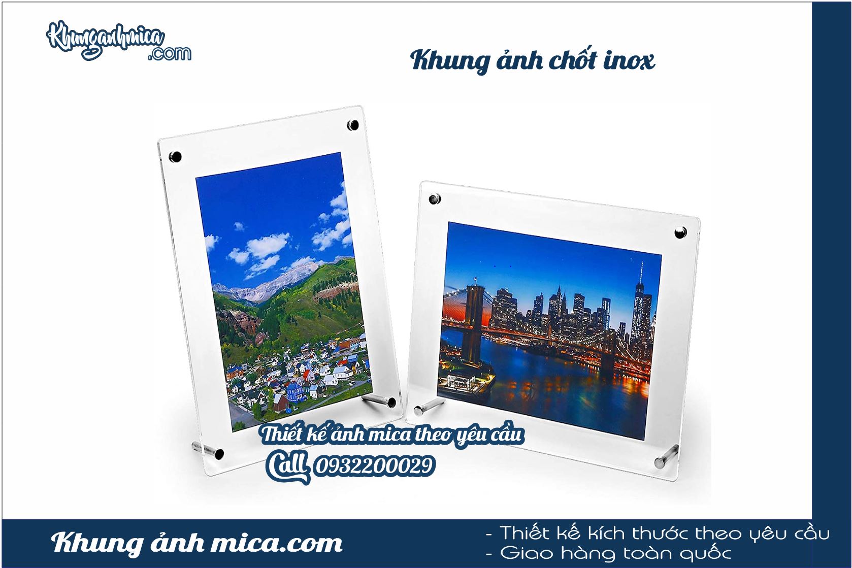 Khung ảnh chốt inox để bàn