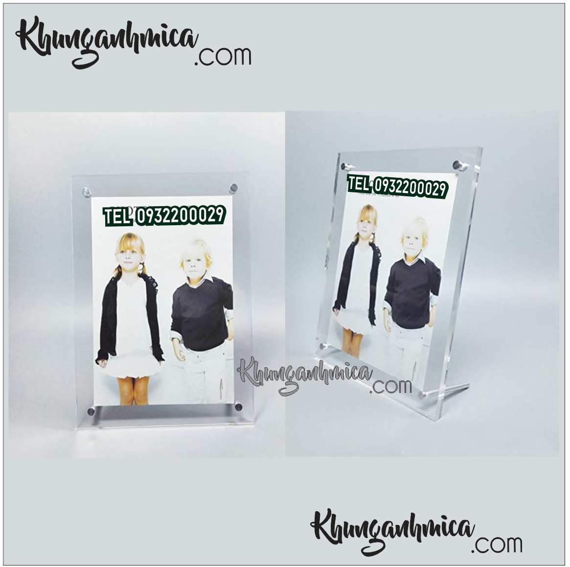 Khung mica khung ảnh để bàn