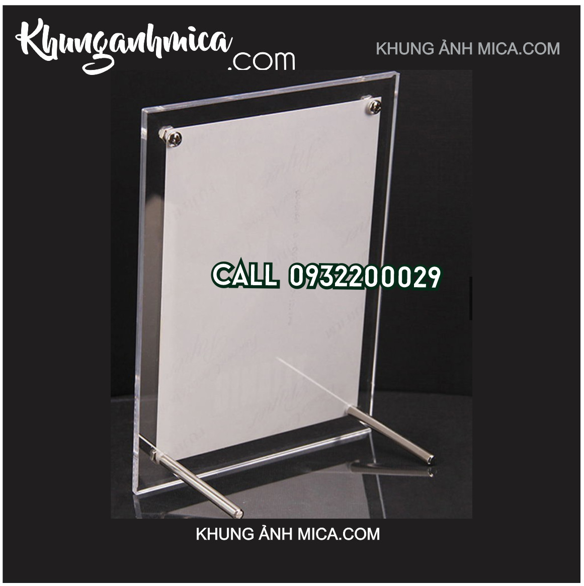 Khung mica để ảnh có sẵn không