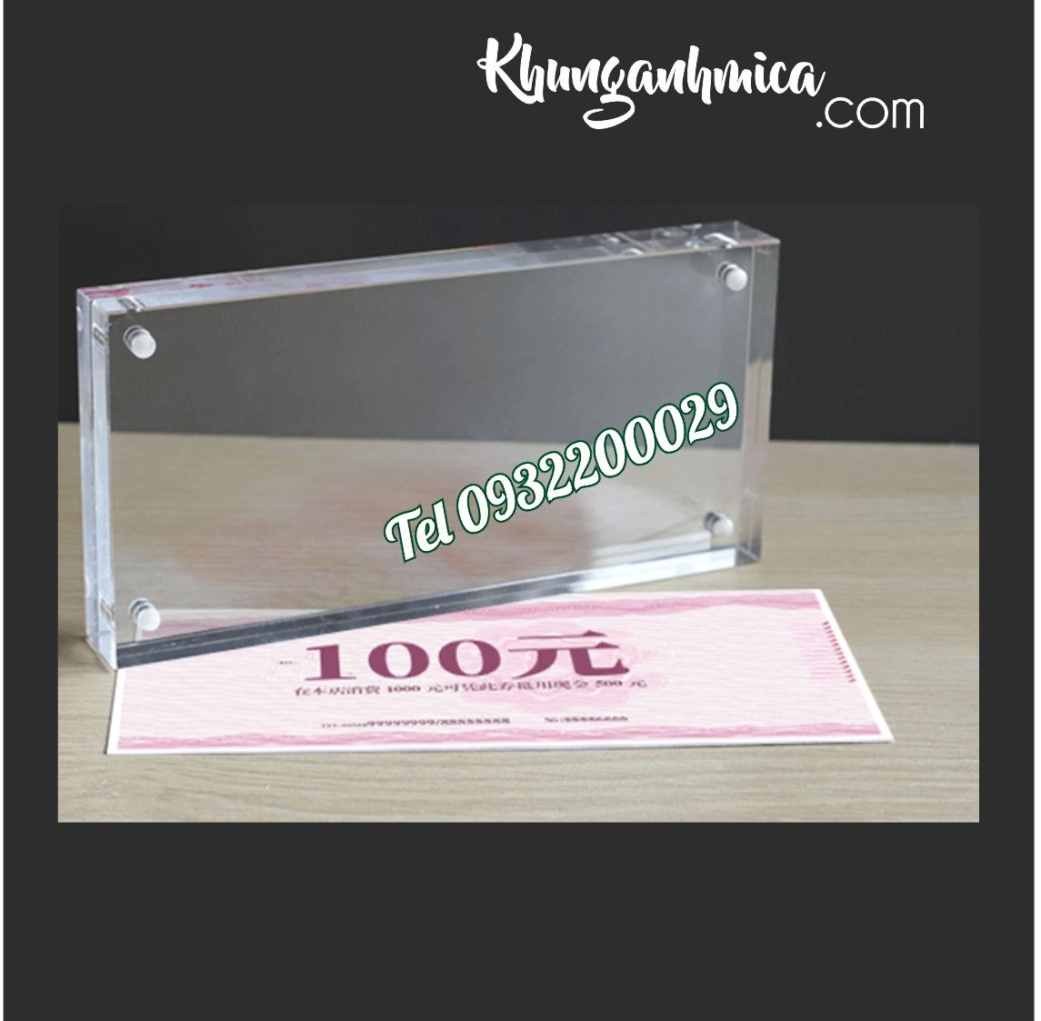 Khung để bàn trưng bày tiền vừa khổ