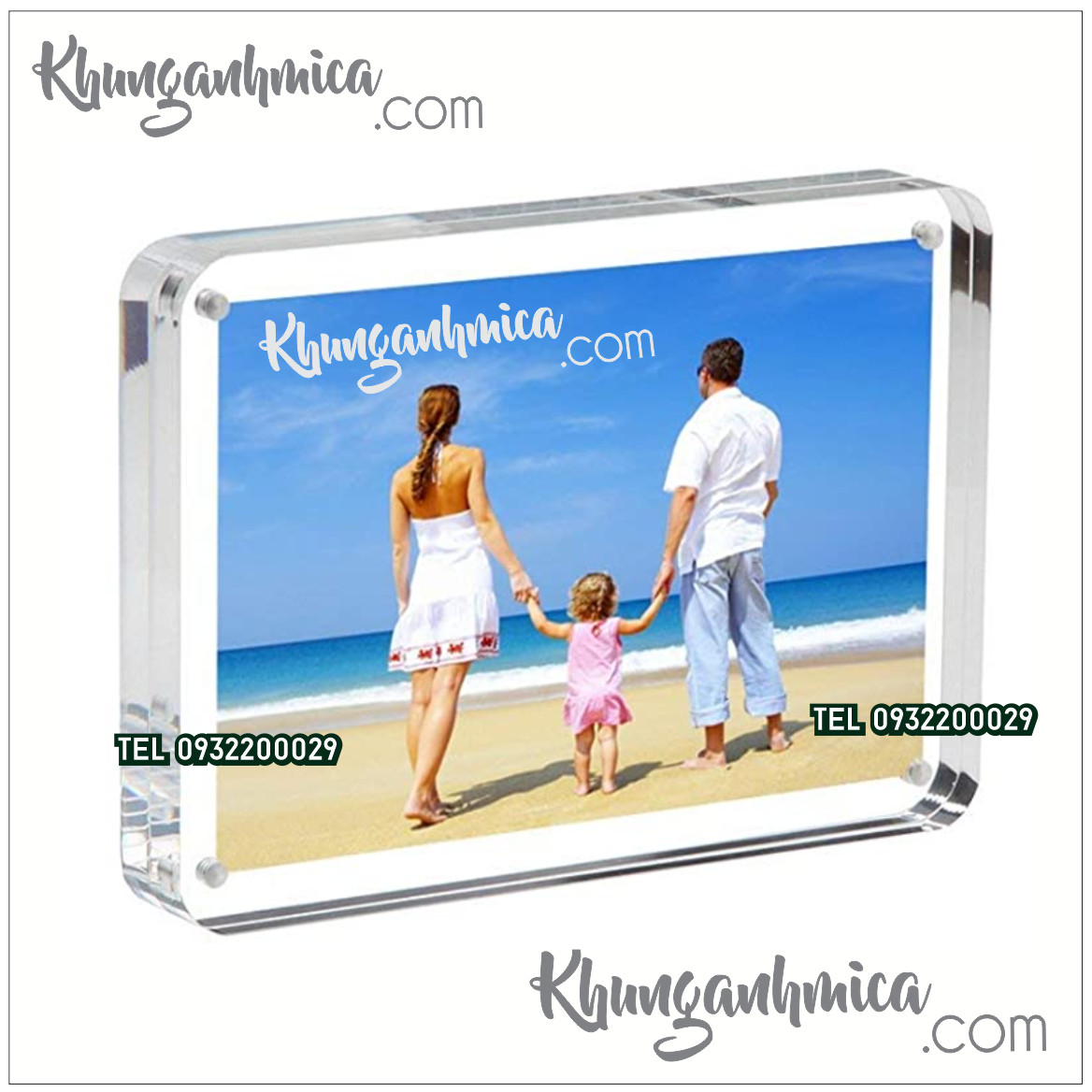 Khoảng cách trừ viền của khung mica là bao nhiêu