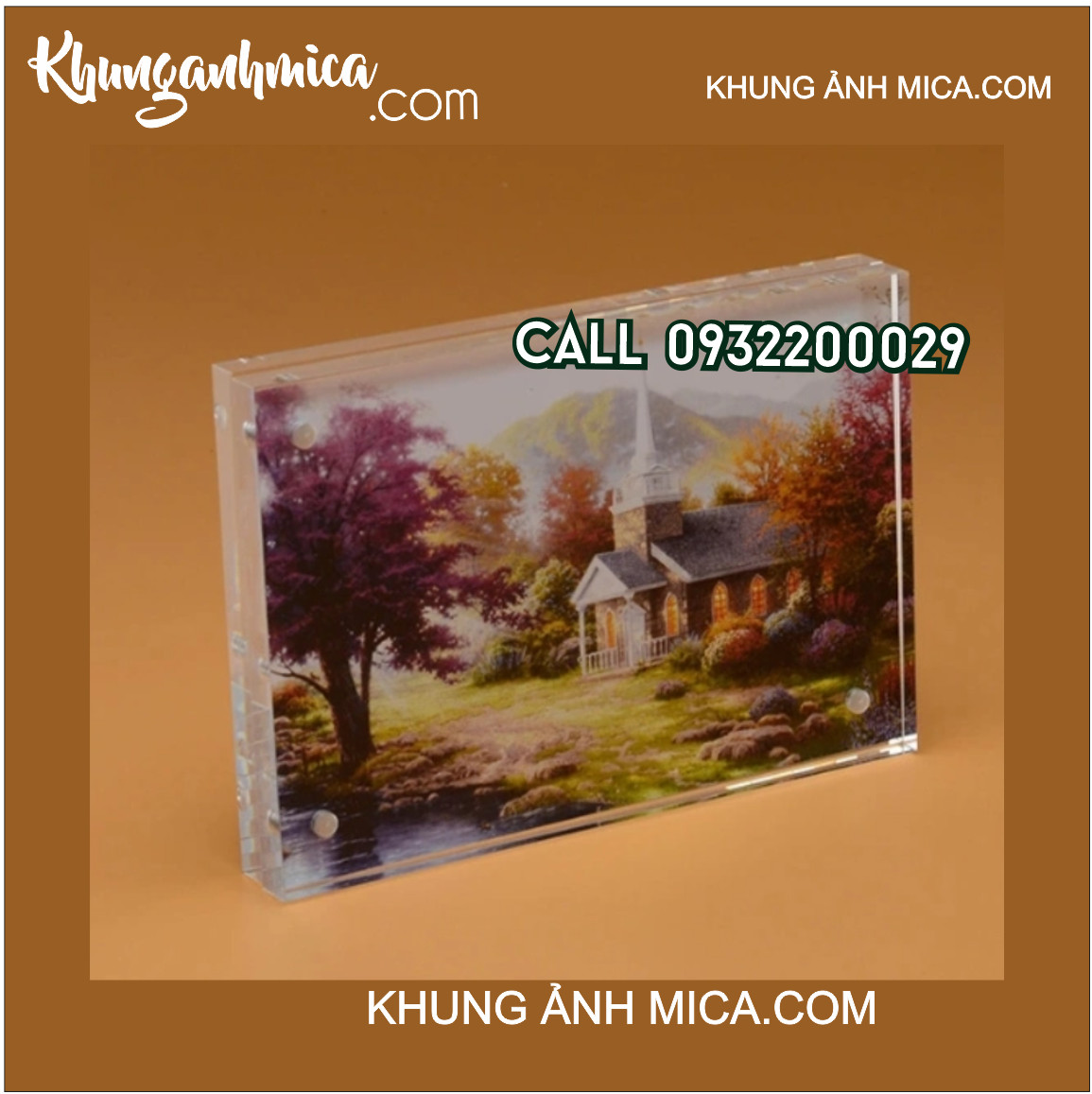 Khung mica để ảnh có sẵn không