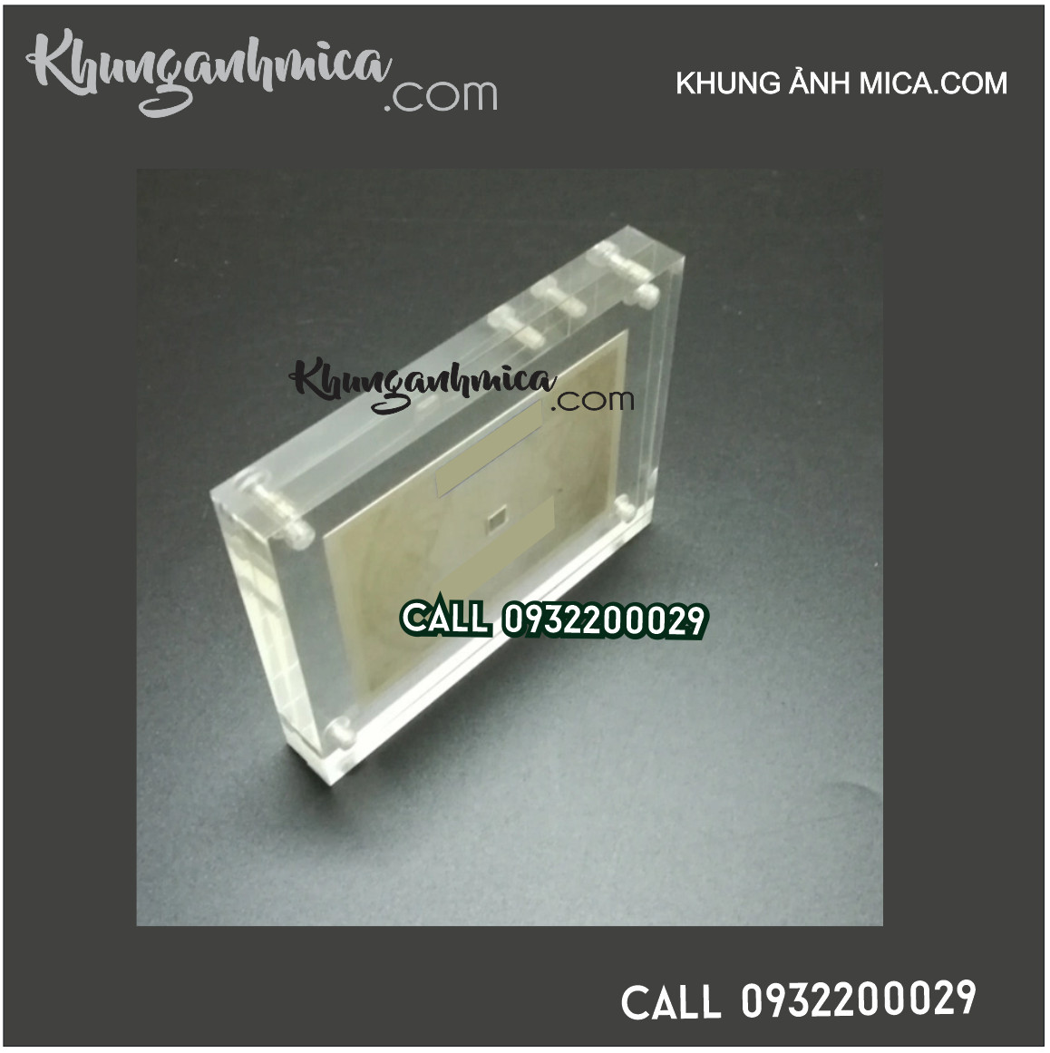 Khung mica để ảnh có sẵn không
