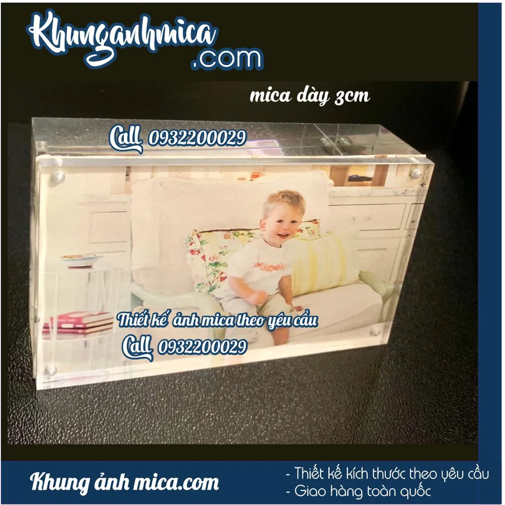 Khung ảnh để bàn A6 mica dày 3cm