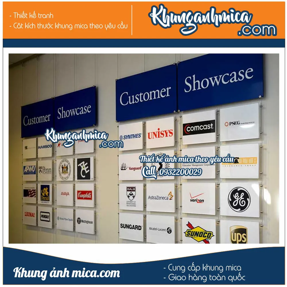 Khung mica custumer treo tường