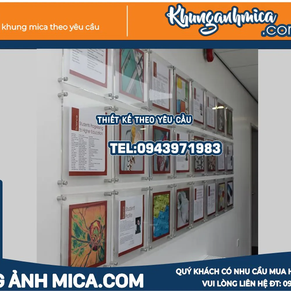 Khung ảnh mica treo tường đẹp hiện đại, thay ảnh dễ dàn