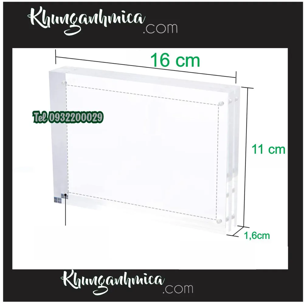 Khung mica để bàn A6 (11x16)Cm