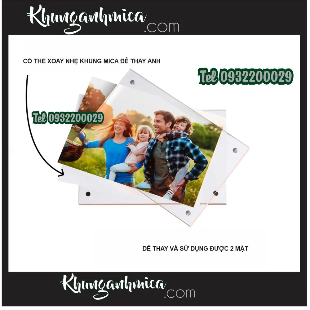 Khung mica để bàn A6 (11x16)Cm