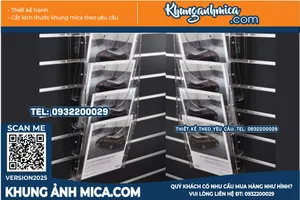 Khung mica treo tường 4 ngăn A4