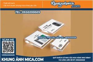 Khung Mica 10x9cm Để Bàn Hít Nam Châm